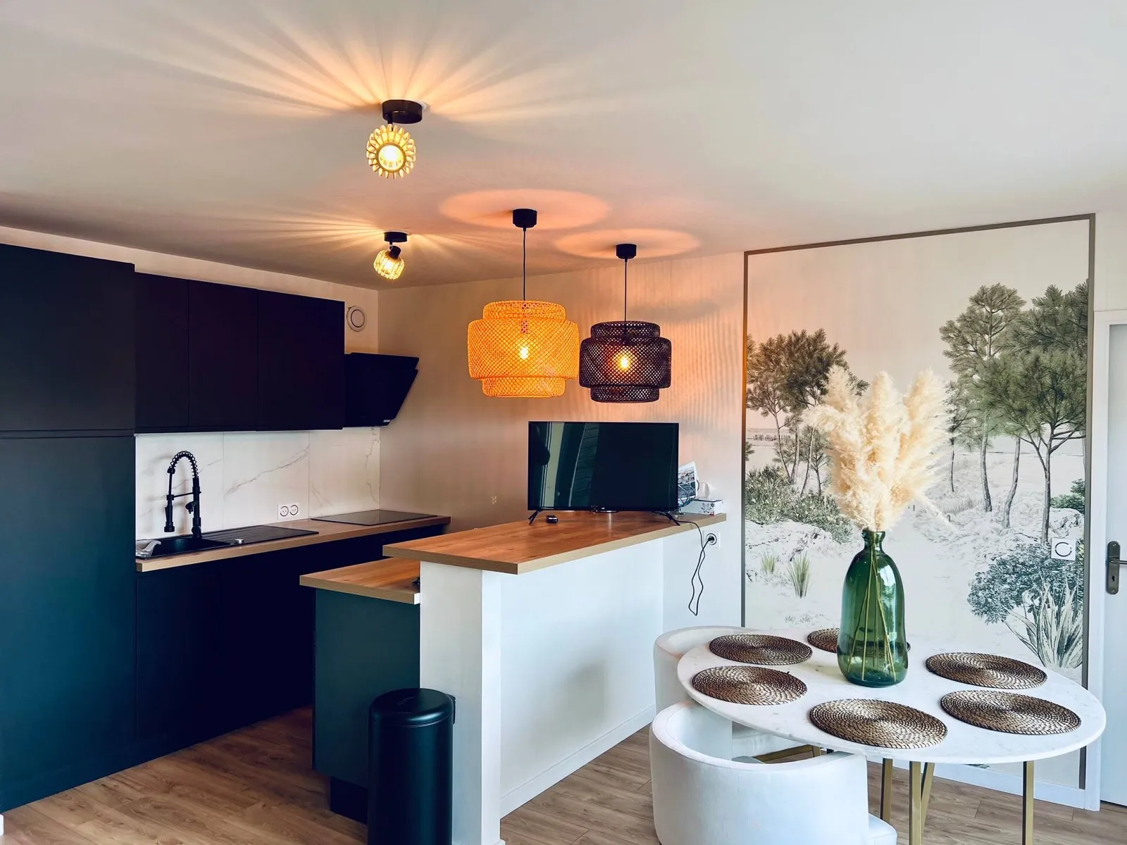 Cuisine ouverte et coin repas