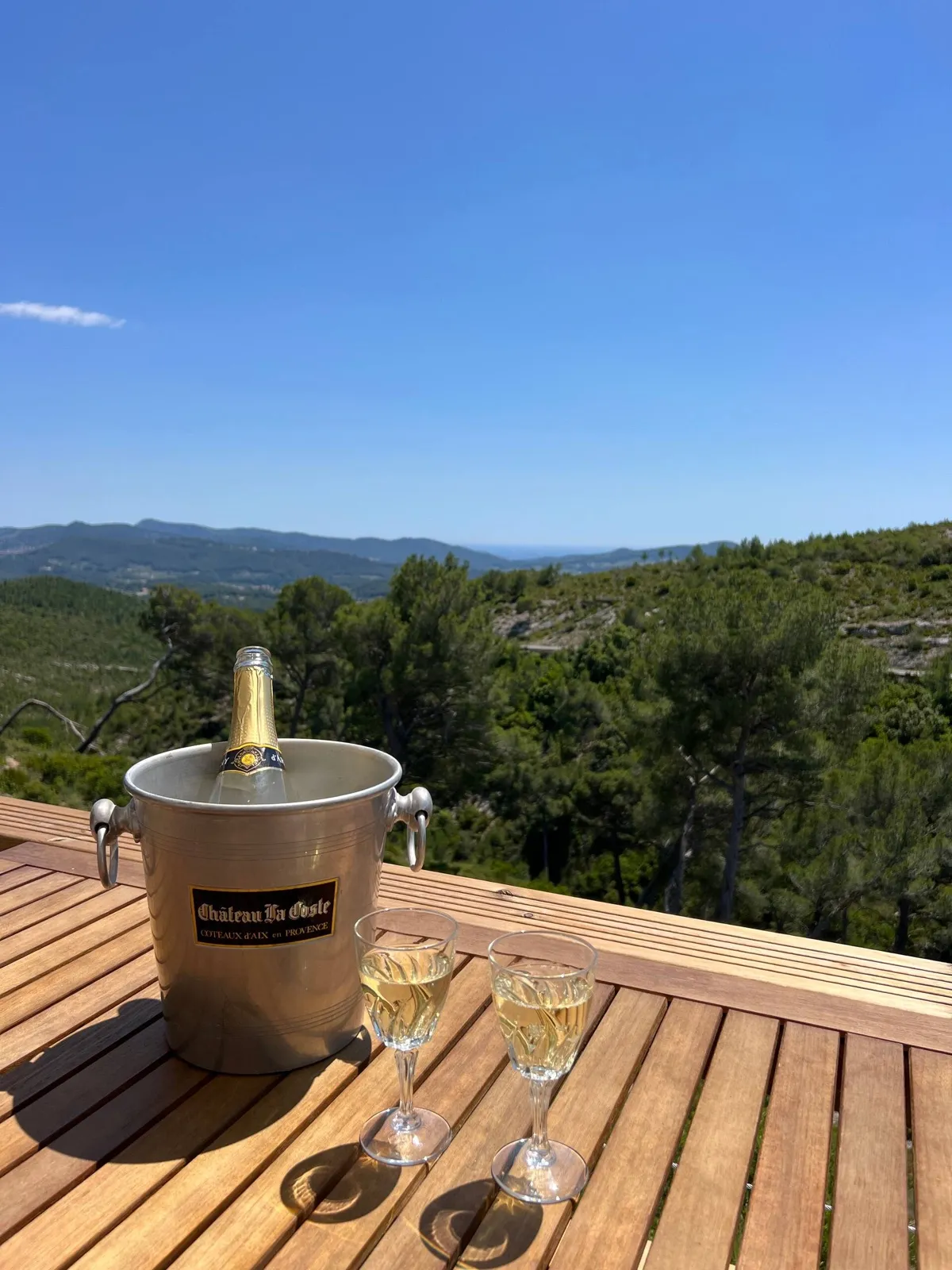 Terrasse avec vue sur les collines du Castellet